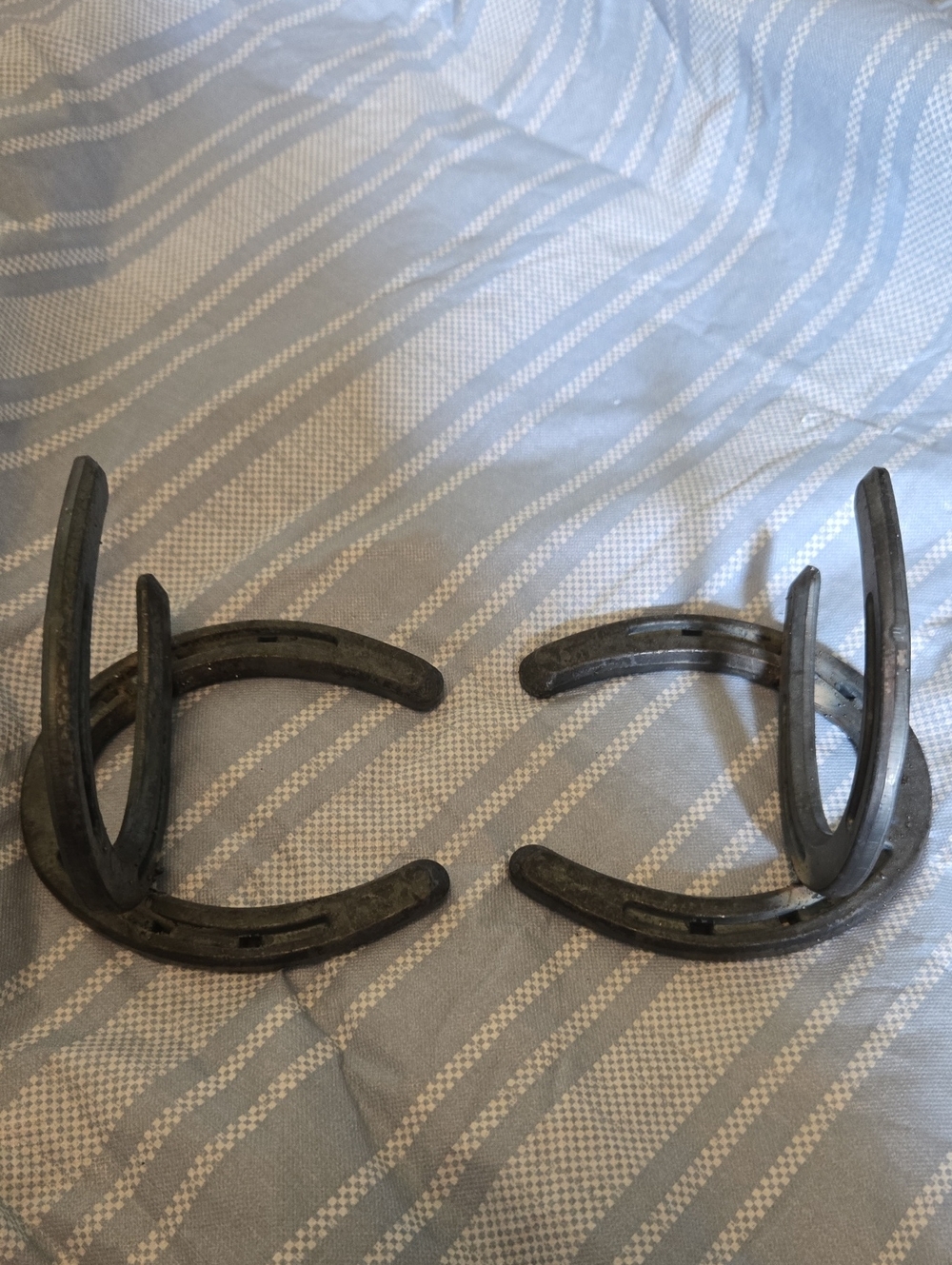 Handmade, Unpainted  Horseshoe Curtain Holders - Pair